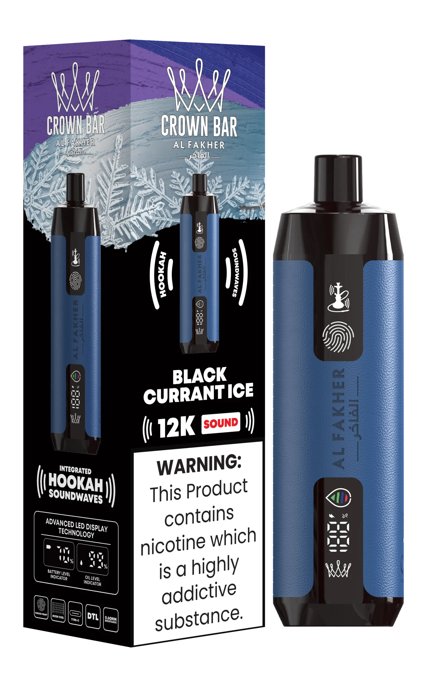 Al Fakher Crown Bar 12K Sound Blackcurrant Ice
