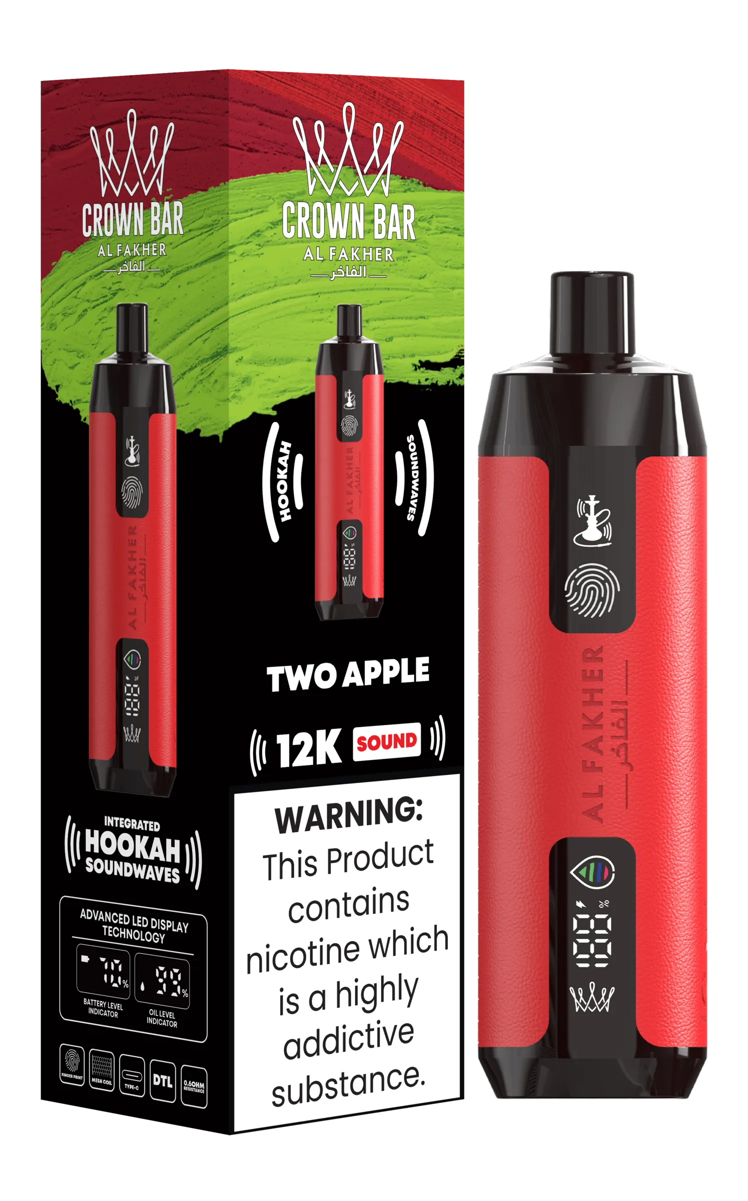 Al Fakher Crown Bar 12K Sound Two Apple