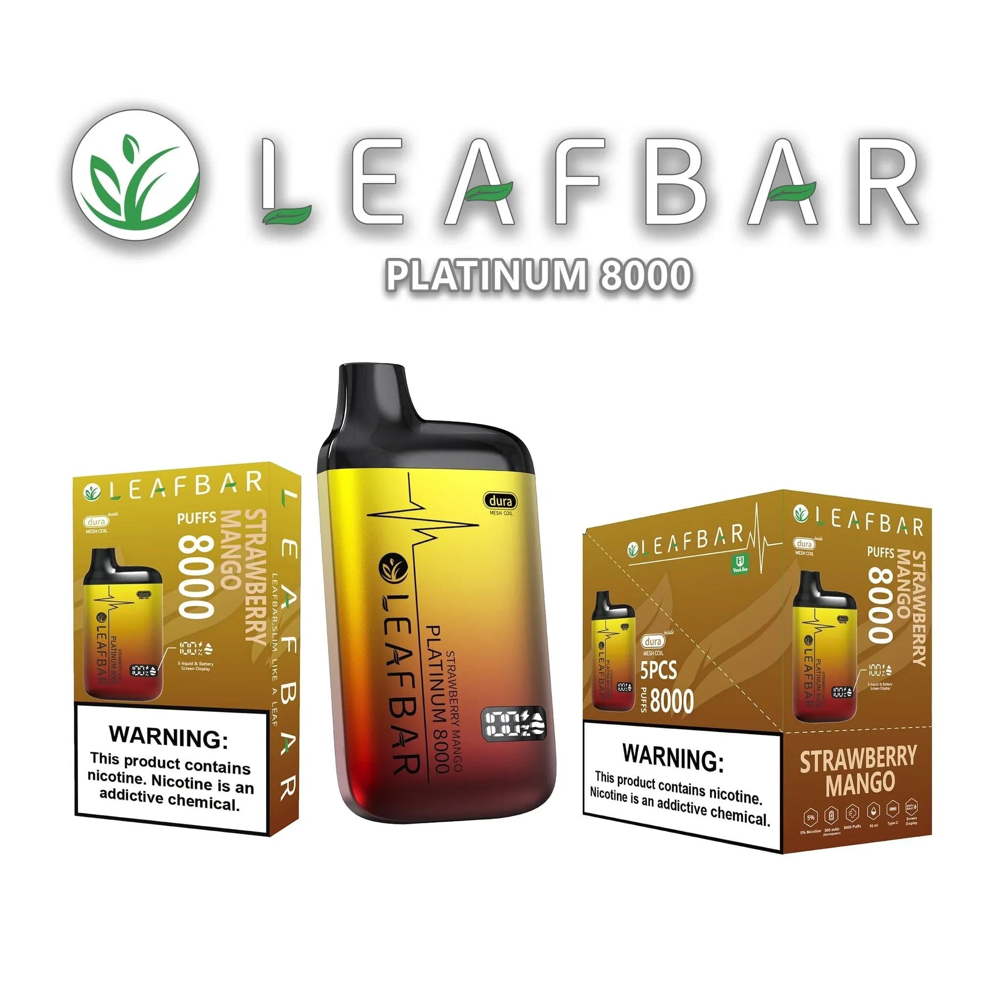 Leaf Bar Platinum Strawberry Mango