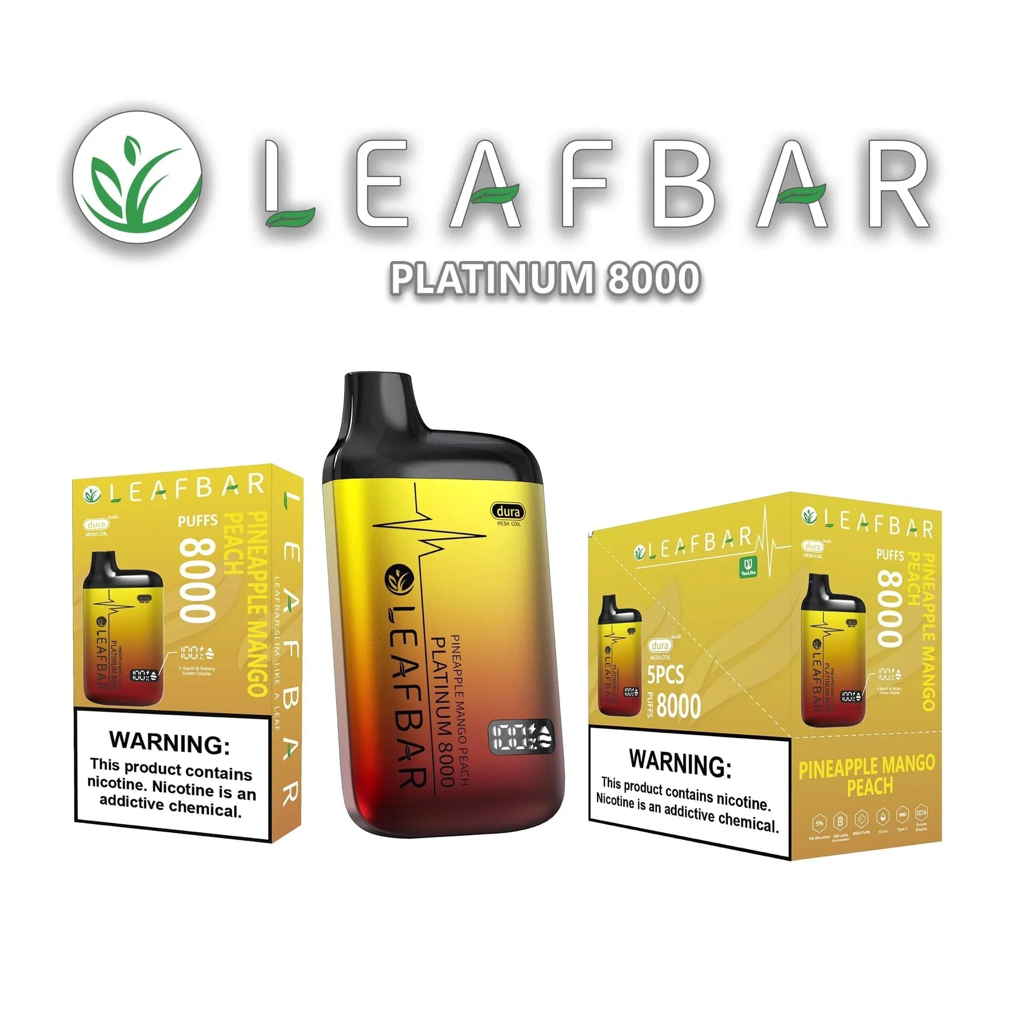 Leaf Bar Platinum Pineapple Mango Peach