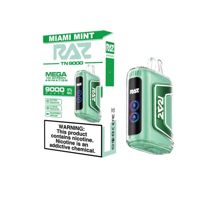 Raz TN9000 Miami Mint Flavor - Disposable Vape